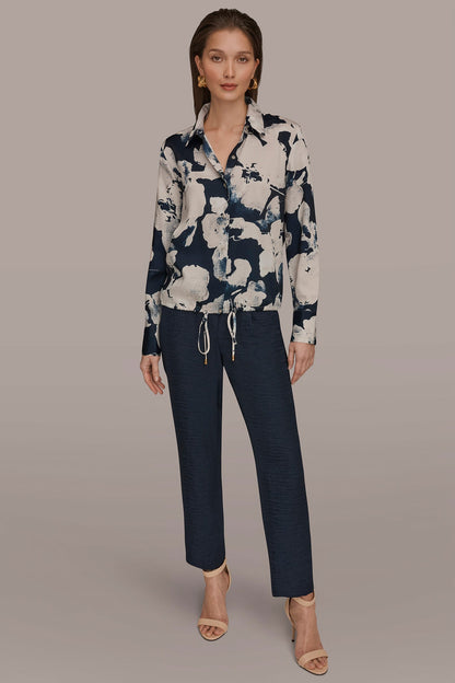 DRAWSTRING HEM BLOUSE