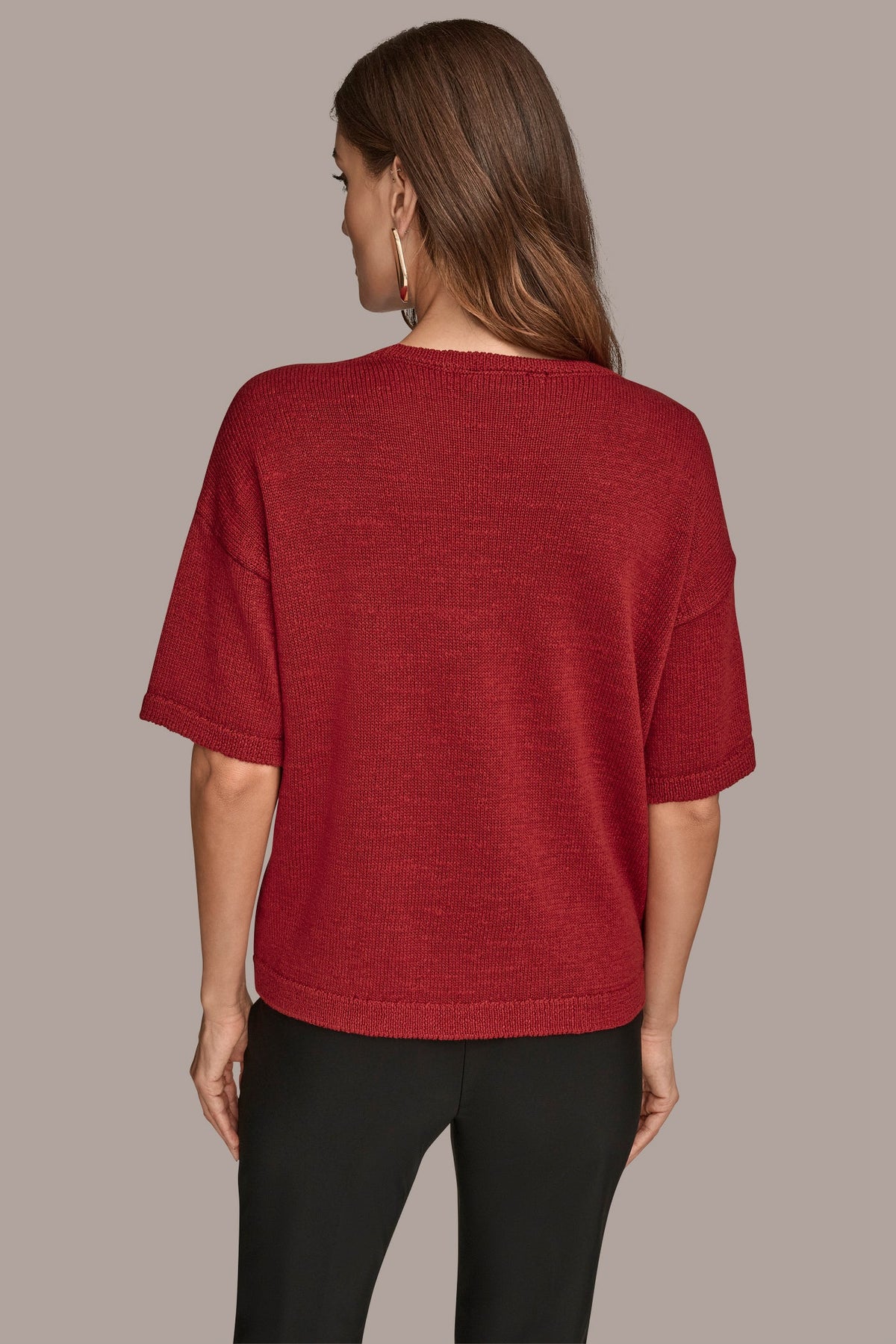 ELBOW-SLEEVE SEQUIN SWEATER