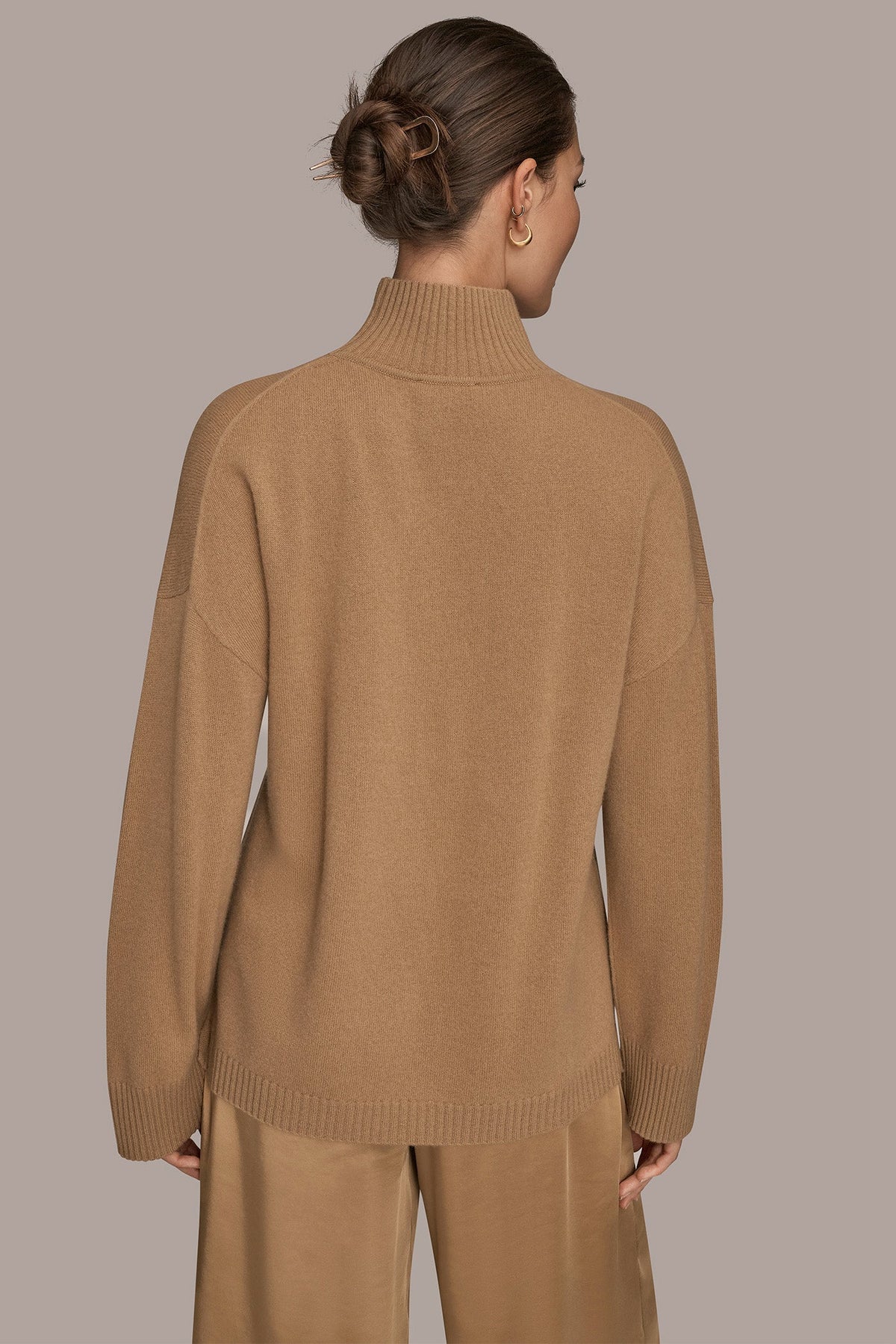 WOOL AND CASHMERE-BLEND MOCK-NECK SWEATER