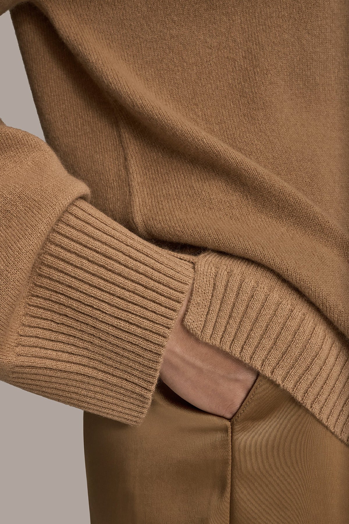 WOOL AND CASHMERE-BLEND MOCK-NECK SWEATER
