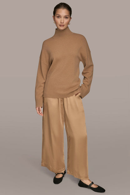 WOOL AND CASHMERE-BLEND MOCK-NECK SWEATER