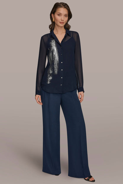 METALLIC BRUSHSTROKE BLOUSE