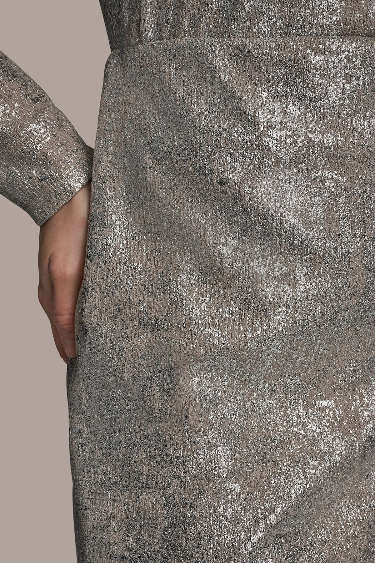 METALLIC FOIL PENCIL SKIRT