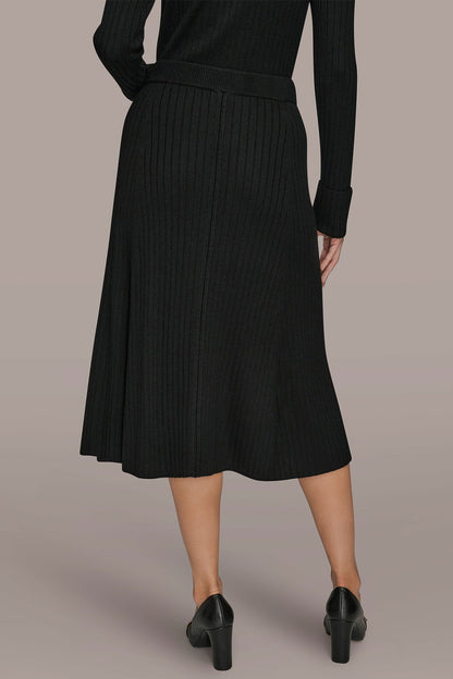 RIBBED SWEATER MIDI A-LINE SKIRT