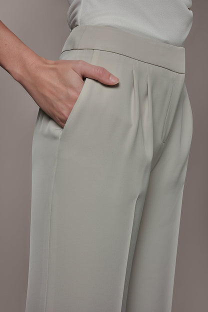 MID-RISE PLEATED WIDE-LEG SUIT PANT