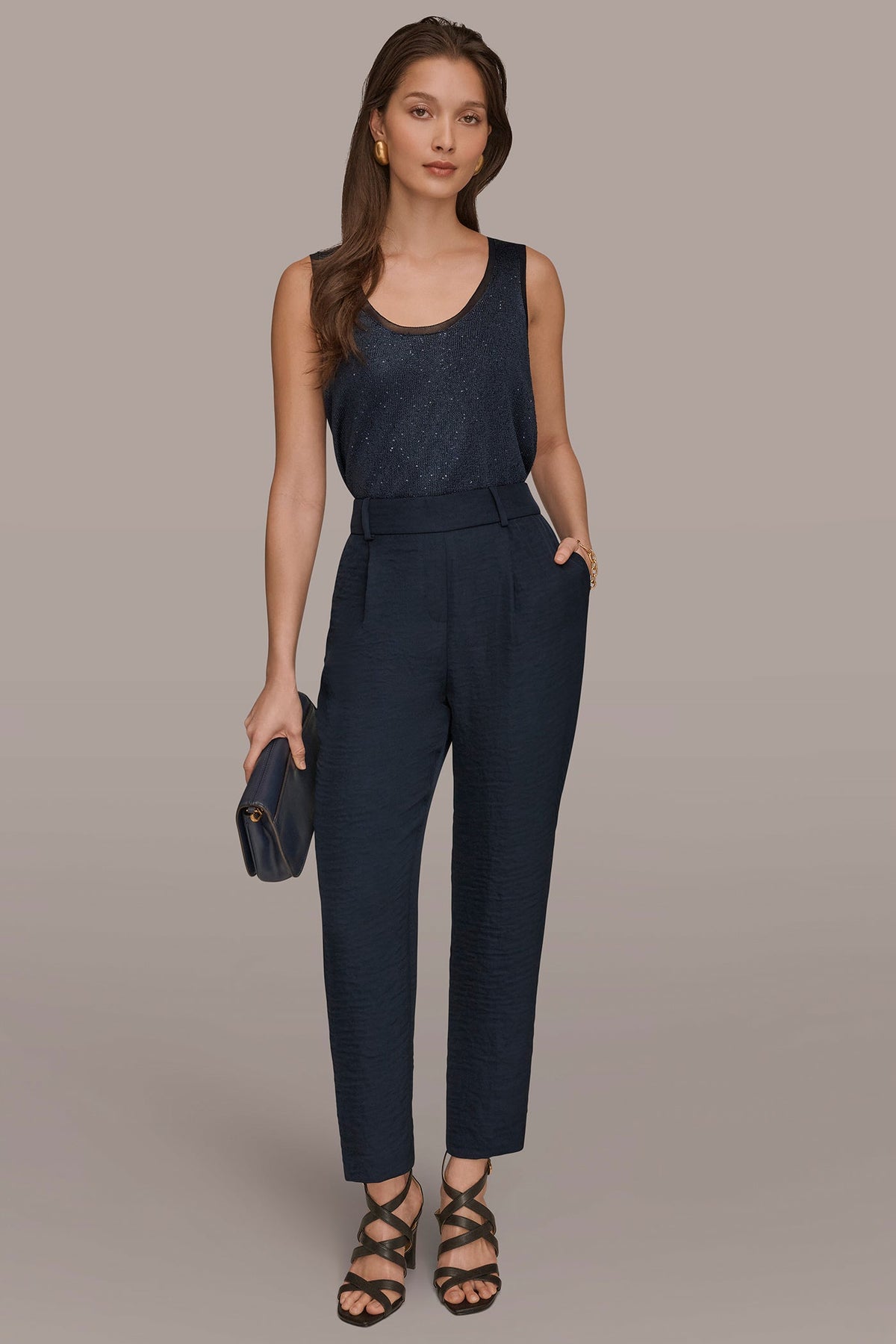 PLEATED STRAIGHT PANT