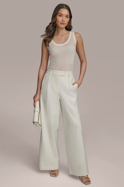 PLEATED WIDE LEG PANT