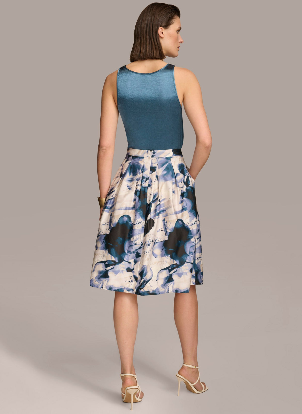 PRINTED SKIRT WITH PLEATS
