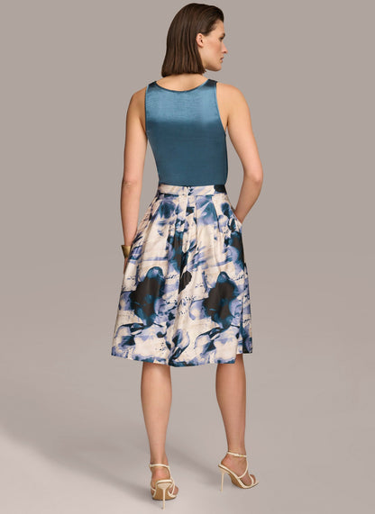 PRINTED SKIRT WITH PLEATS