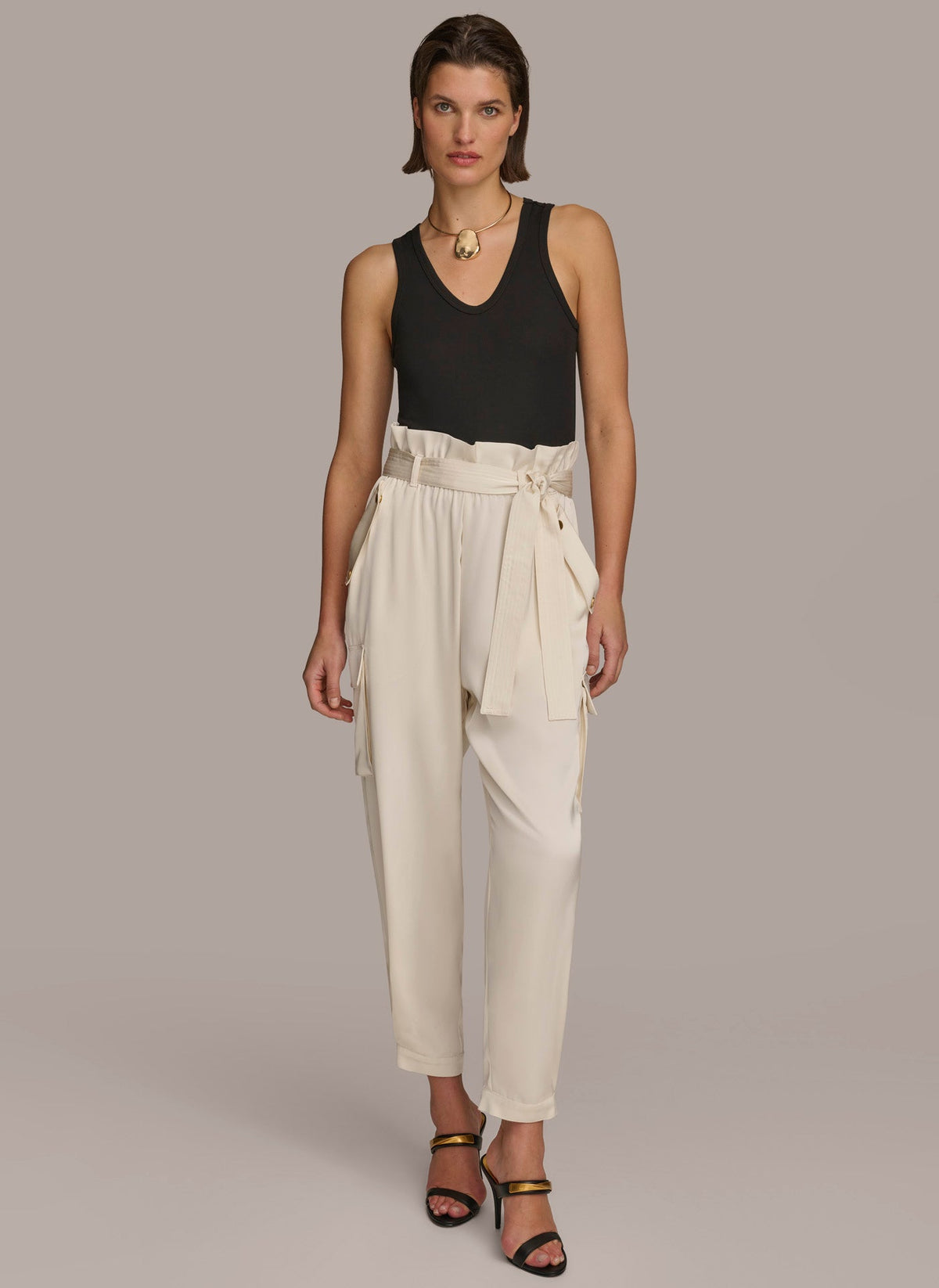 CARGO PANT WITH TIE BELT
