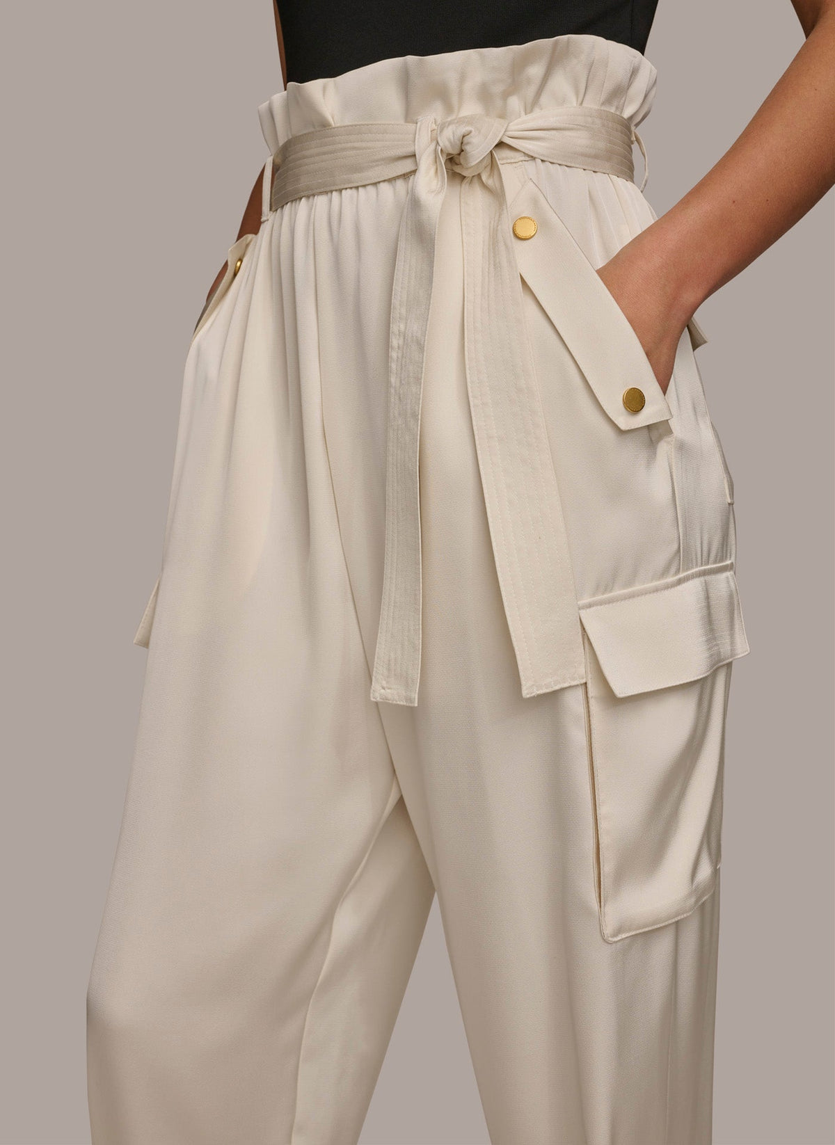 CARGO PANT WITH TIE BELT