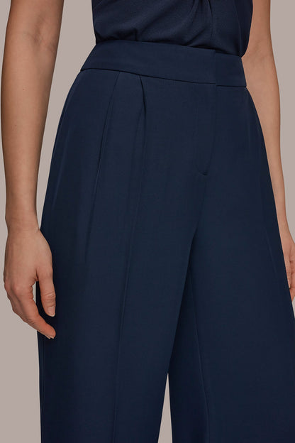 MID-RISE PLEATED WIDE-LEG SUIT PANT