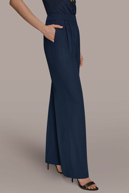 MID-RISE PLEATED WIDE-LEG SUIT PANT