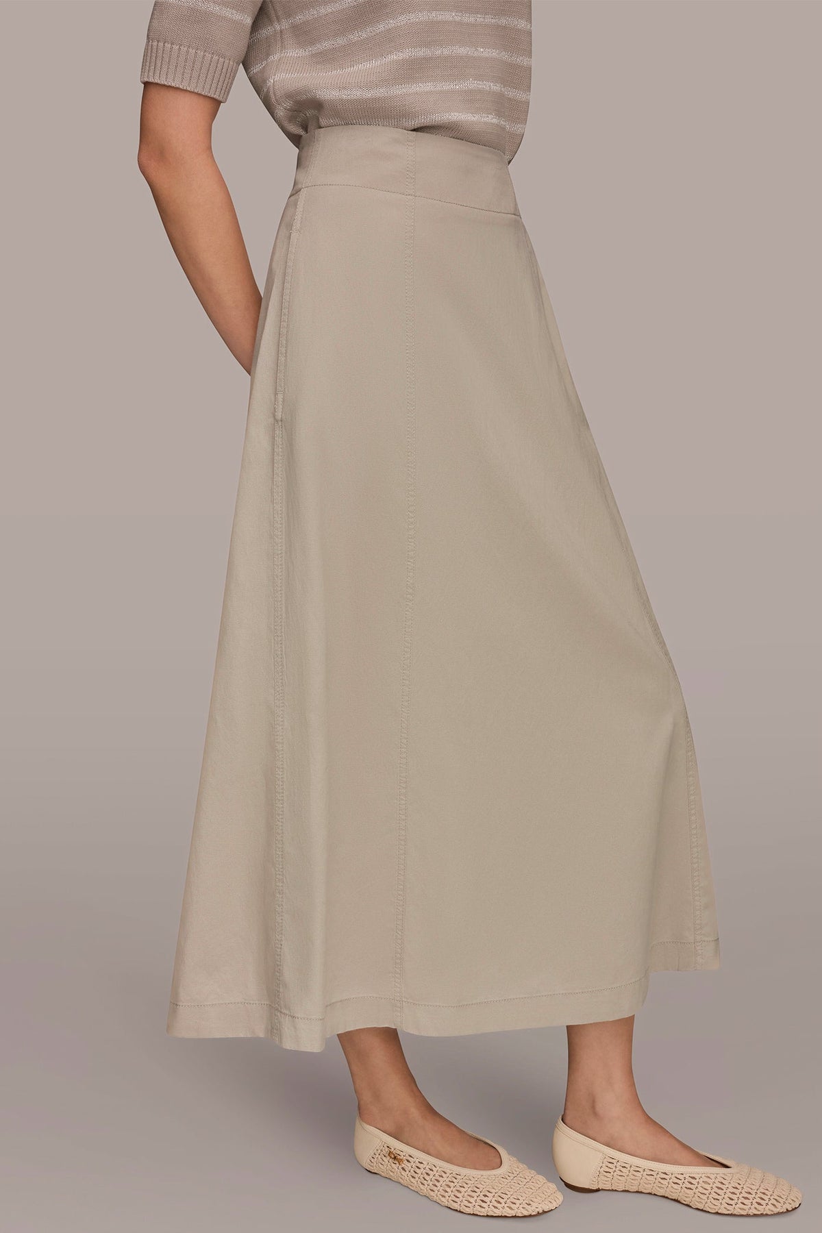 MIDI A-LINE PANEL SKIRT