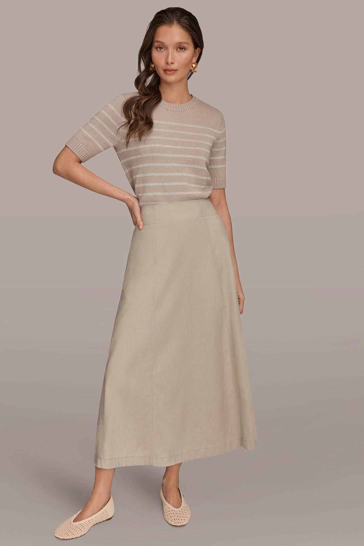 MIDI A-LINE PANEL SKIRT