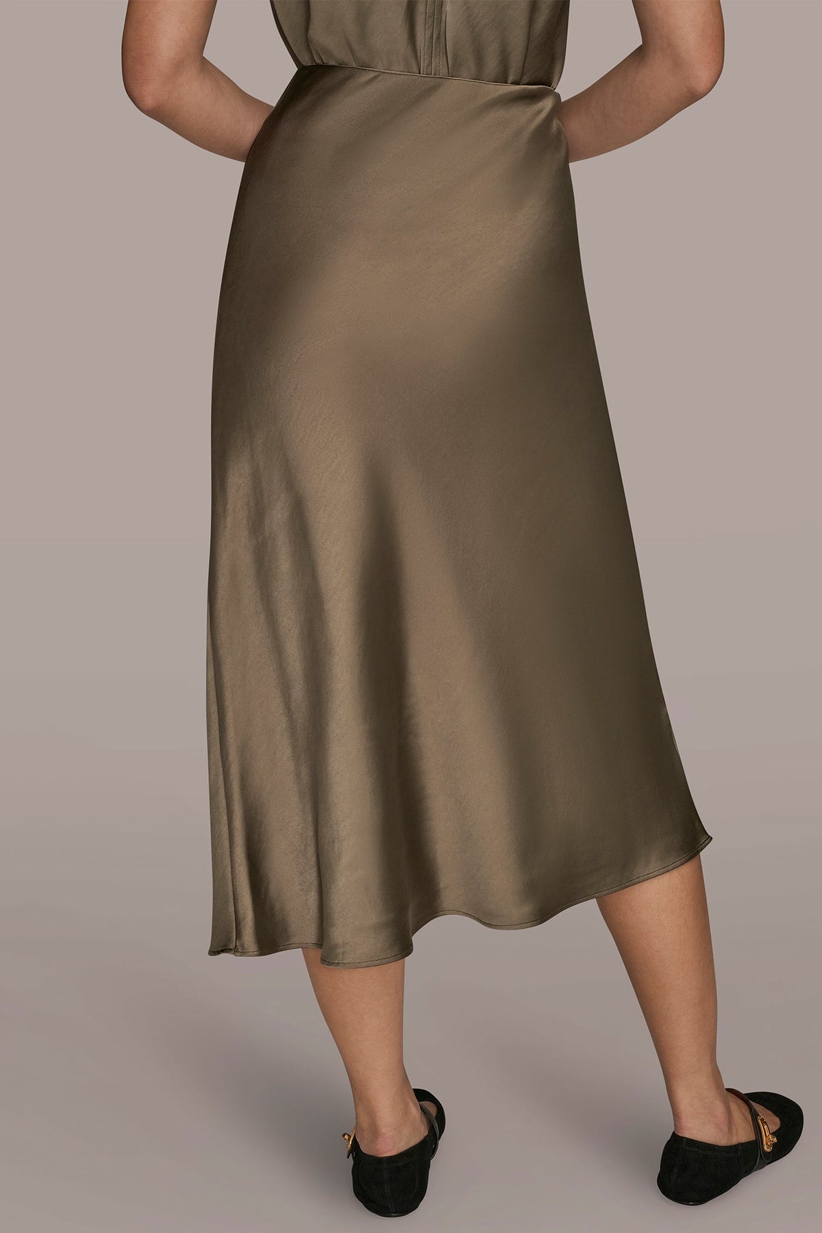 SATIN MIDI A-LINE SKIRT