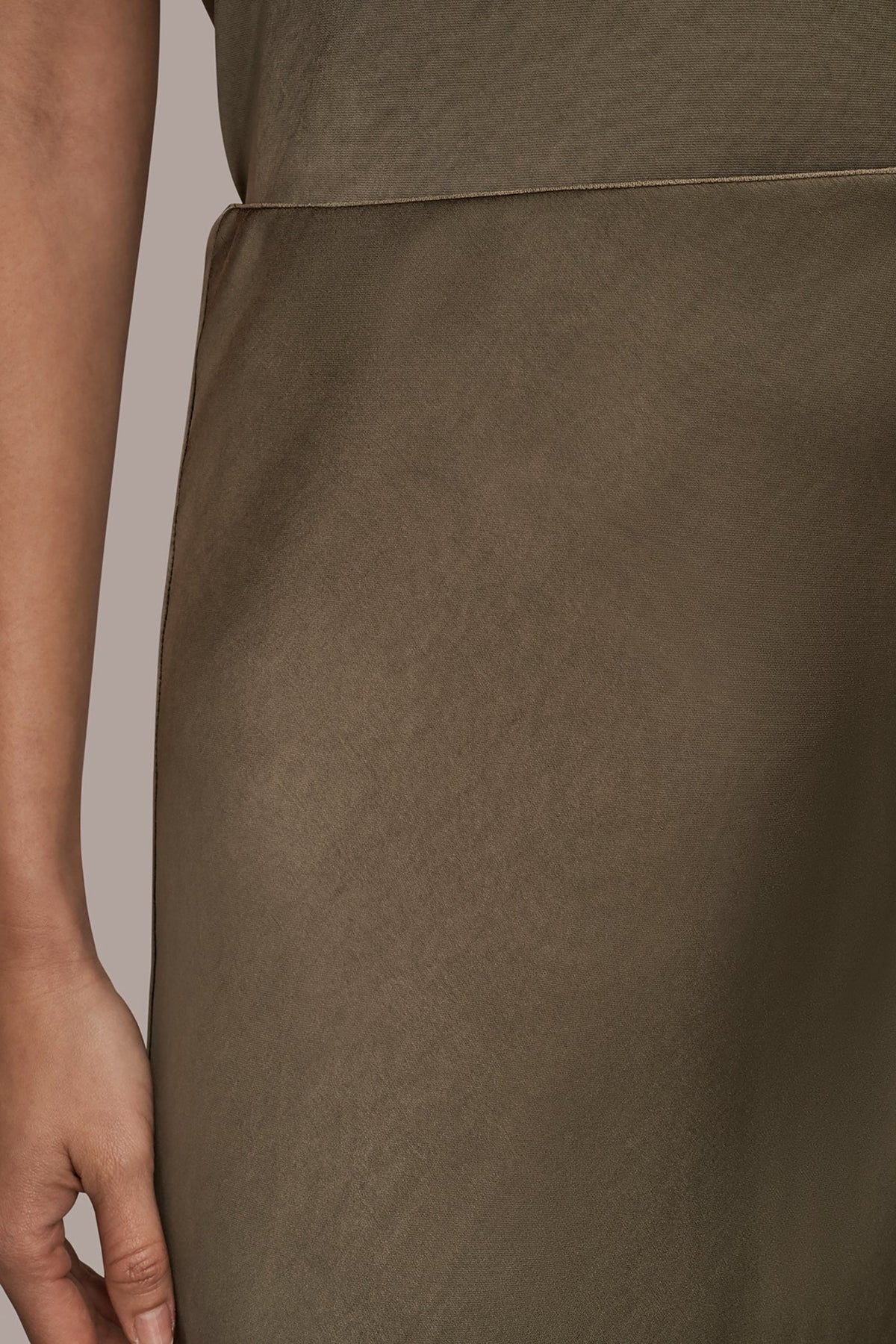 SATIN MIDI A-LINE SKIRT