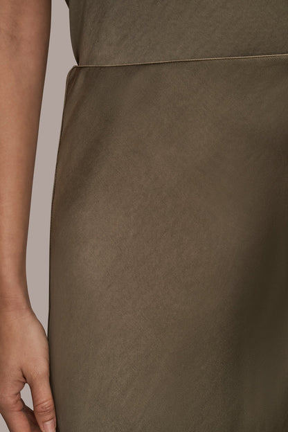 SATIN MIDI A-LINE SKIRT