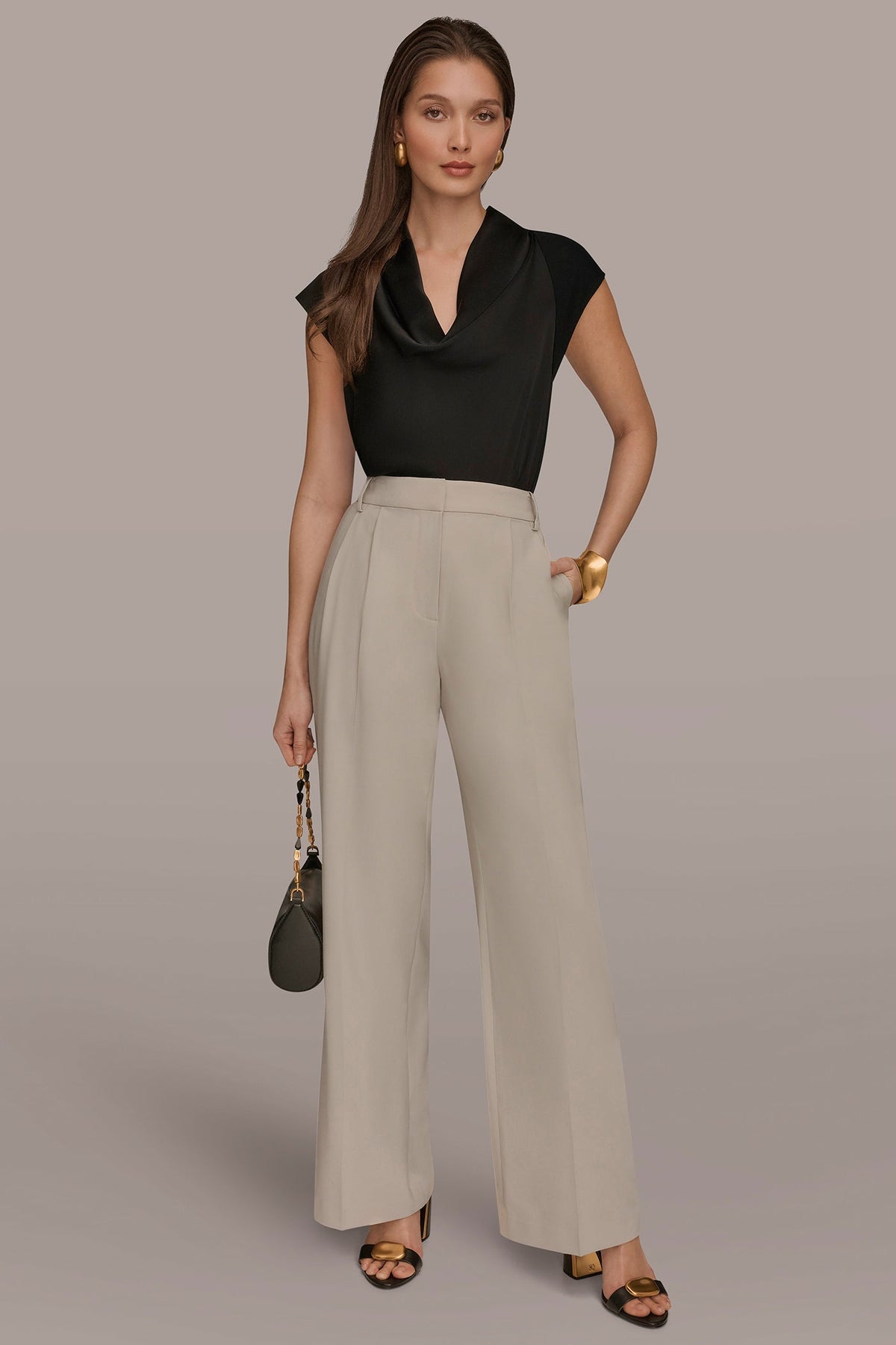 PLEATED WIDE LEG PANT