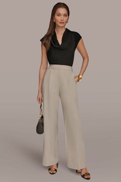 PLEATED WIDE LEG PANT