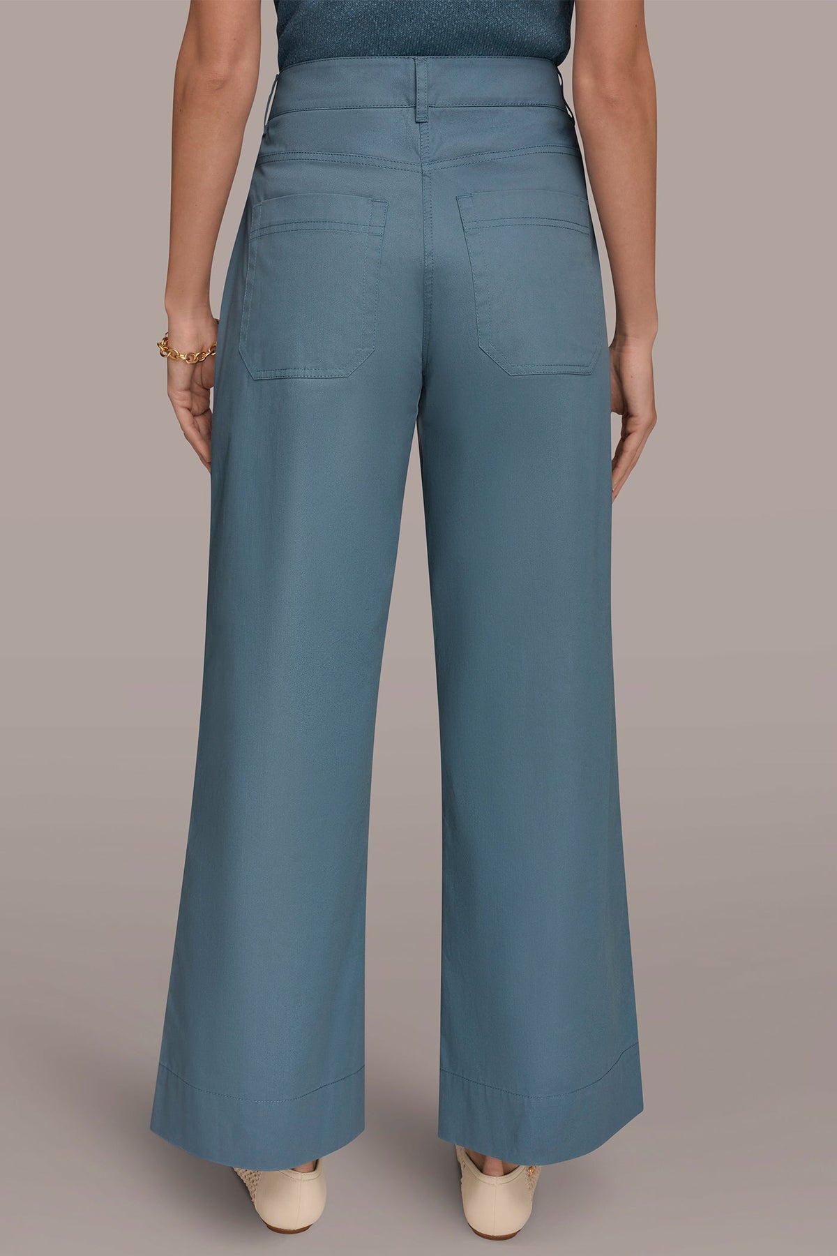 HIGH-RISE PINTUCKED WIDE-LEG TROUSER