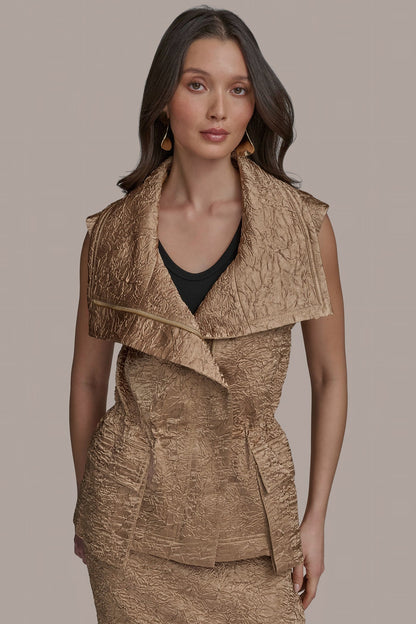 TEXT ZIP FRONT VEST