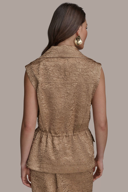 TEXT ZIP FRONT VEST
