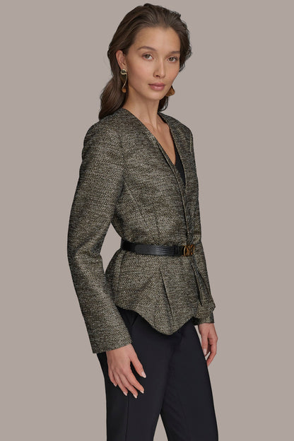 METALLIC WRAP JACKET