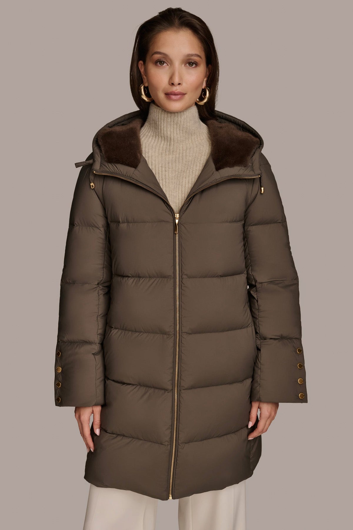 Long Hooded Down Filled Puffer Coat