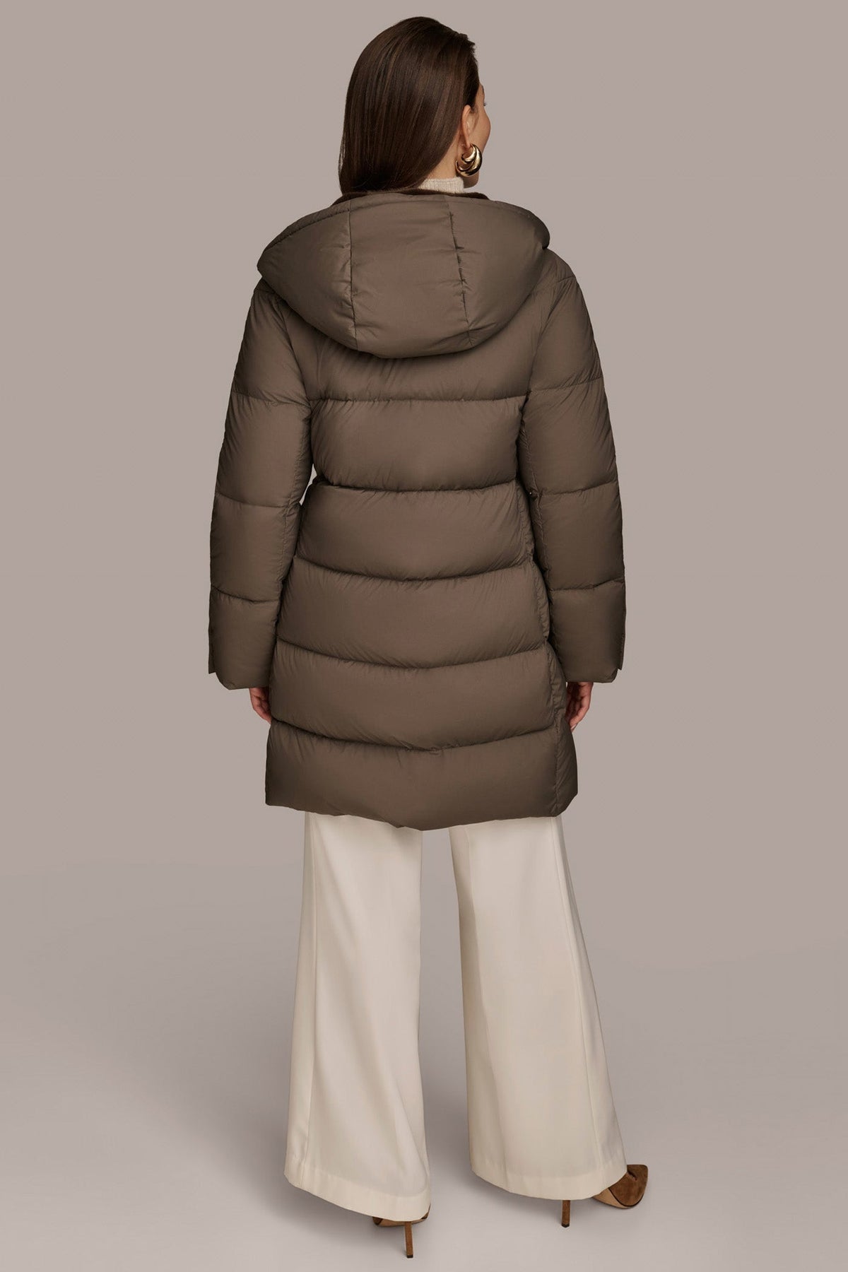 Long Hooded Down Filled Puffer Coat