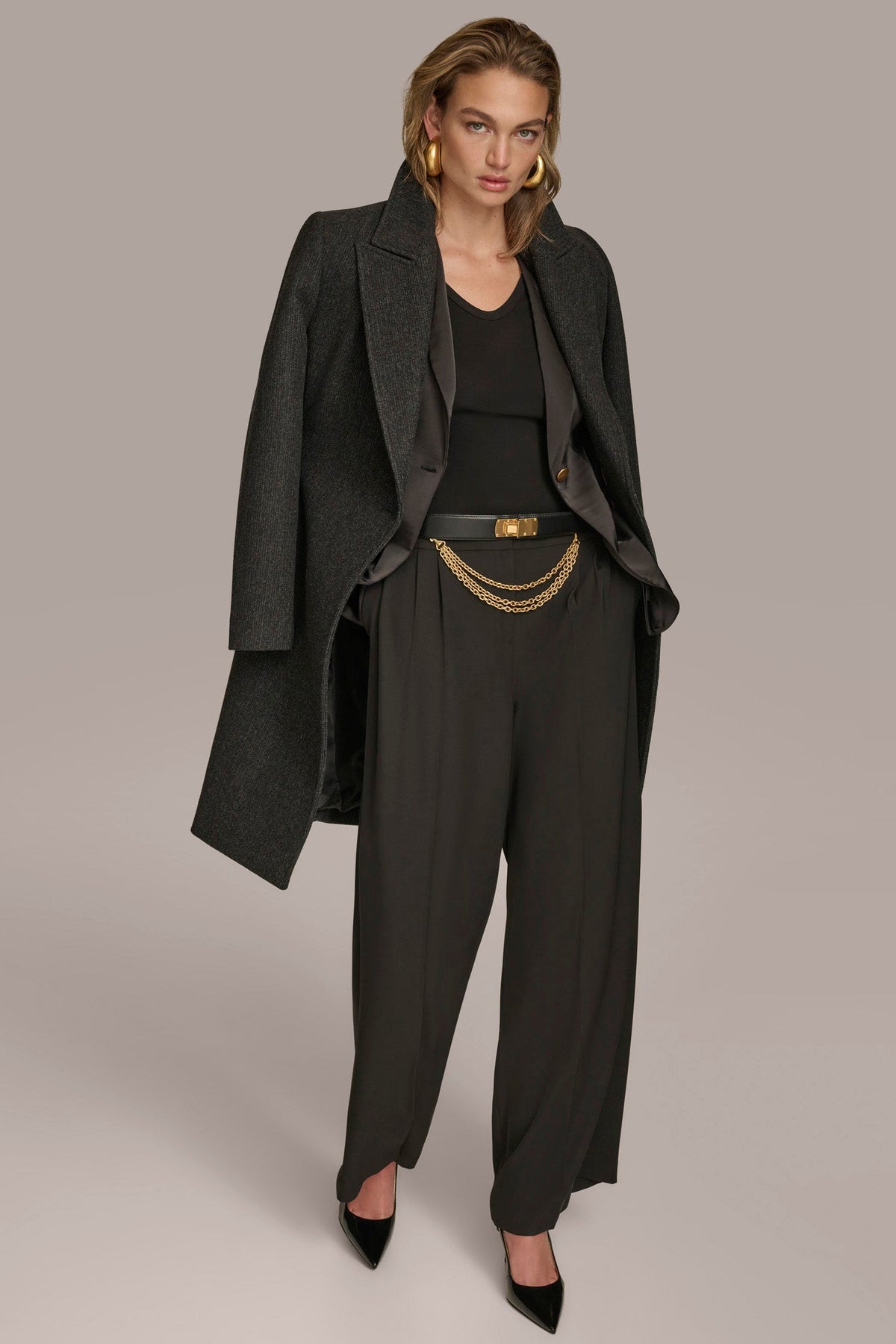 WOOL LONG WRAP COAT