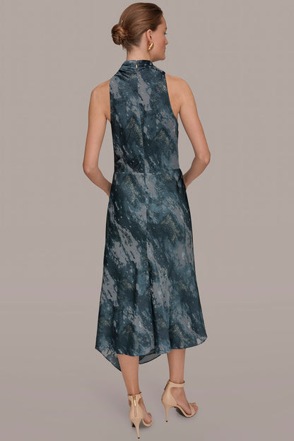 SLEEVELESS METALLIC BURNOUT DRESS