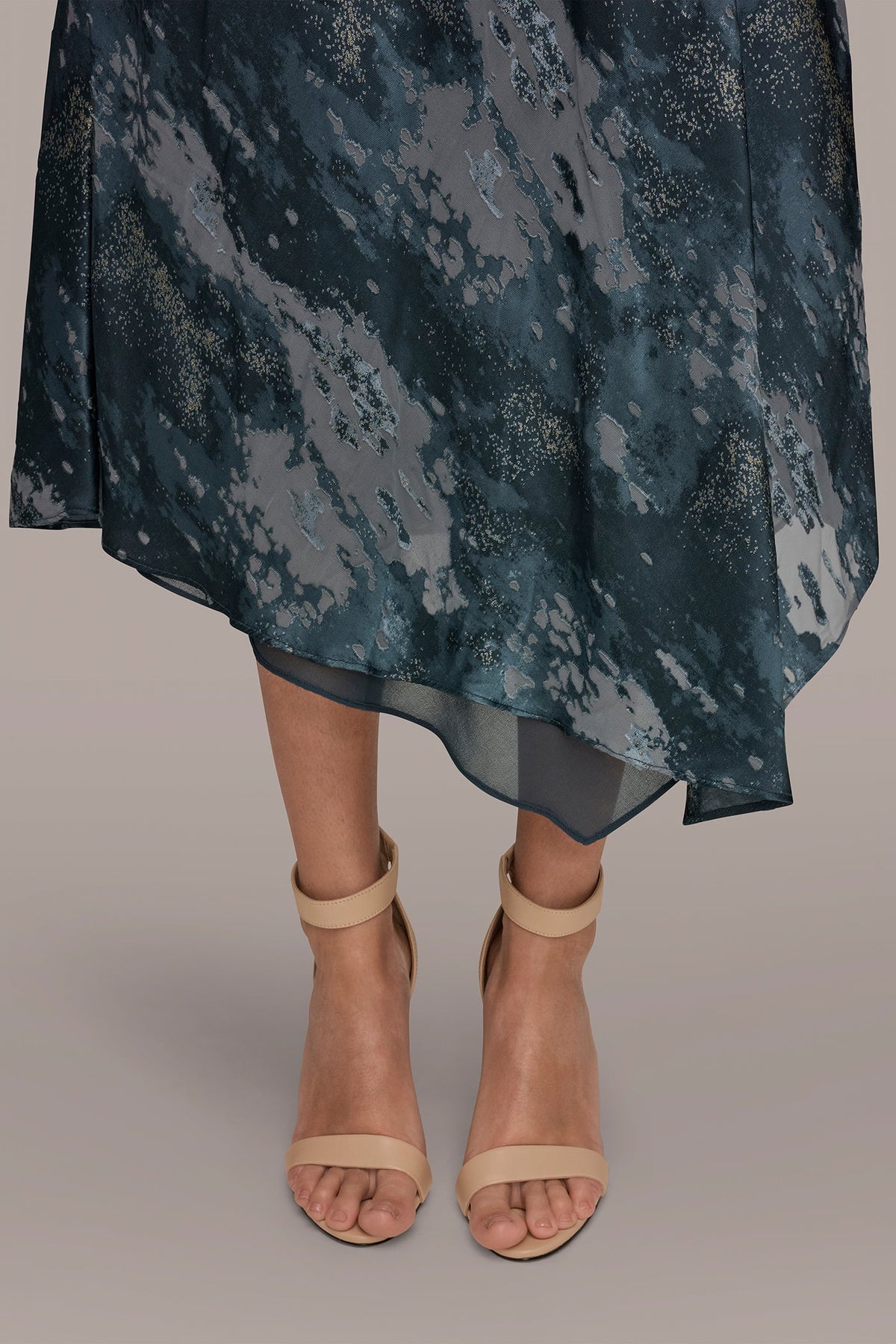 SLEEVELESS METALLIC BURNOUT DRESS