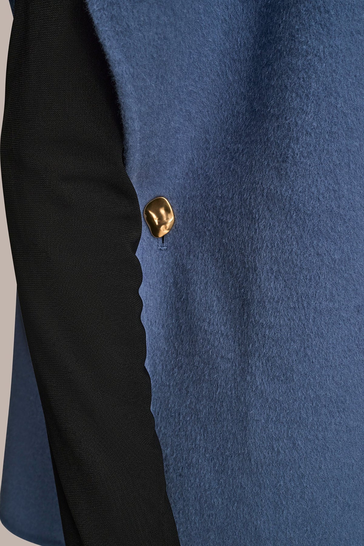 BUTTON-EMBELLISHED WOOL-BLEND CAPE
