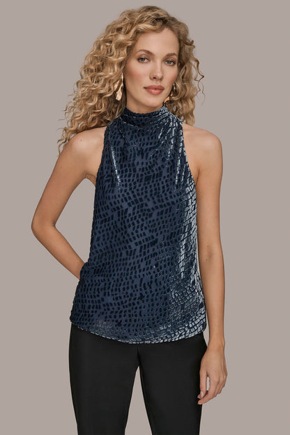 HIGH-NECK BURNOUT TOP