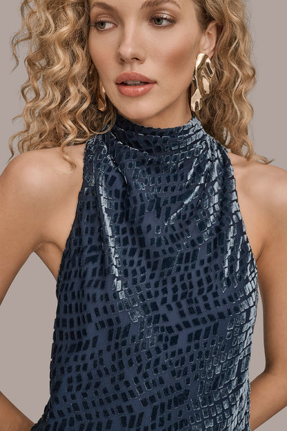HIGH-NECK BURNOUT TOP