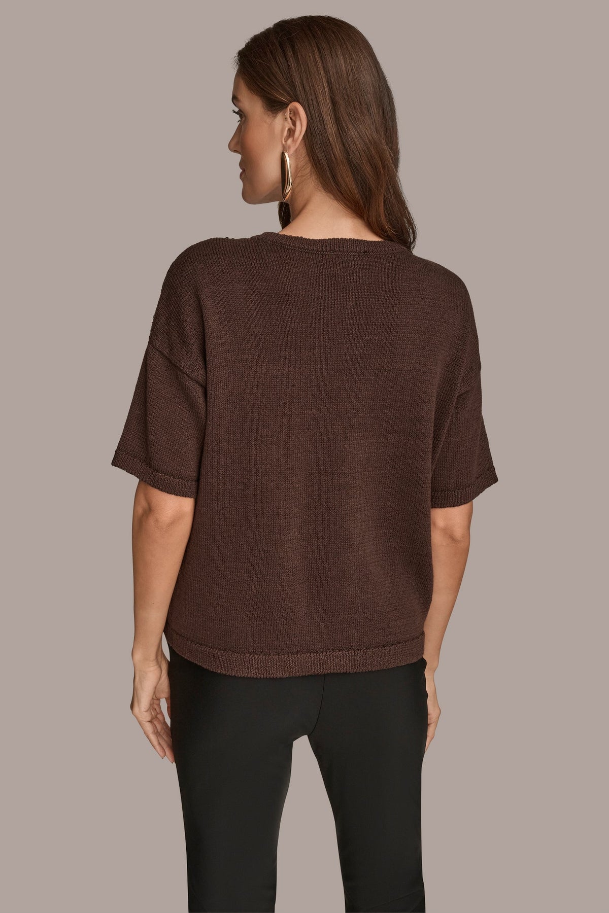ELBOW-SLEEVE SEQUIN SWEATER