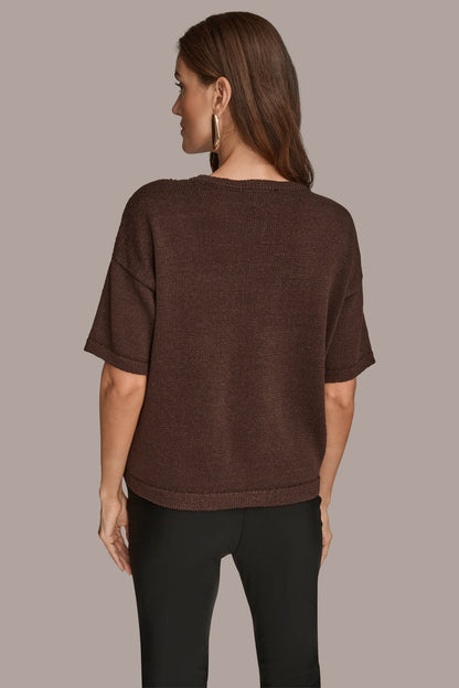 ELBOW-SLEEVE SEQUIN SWEATER