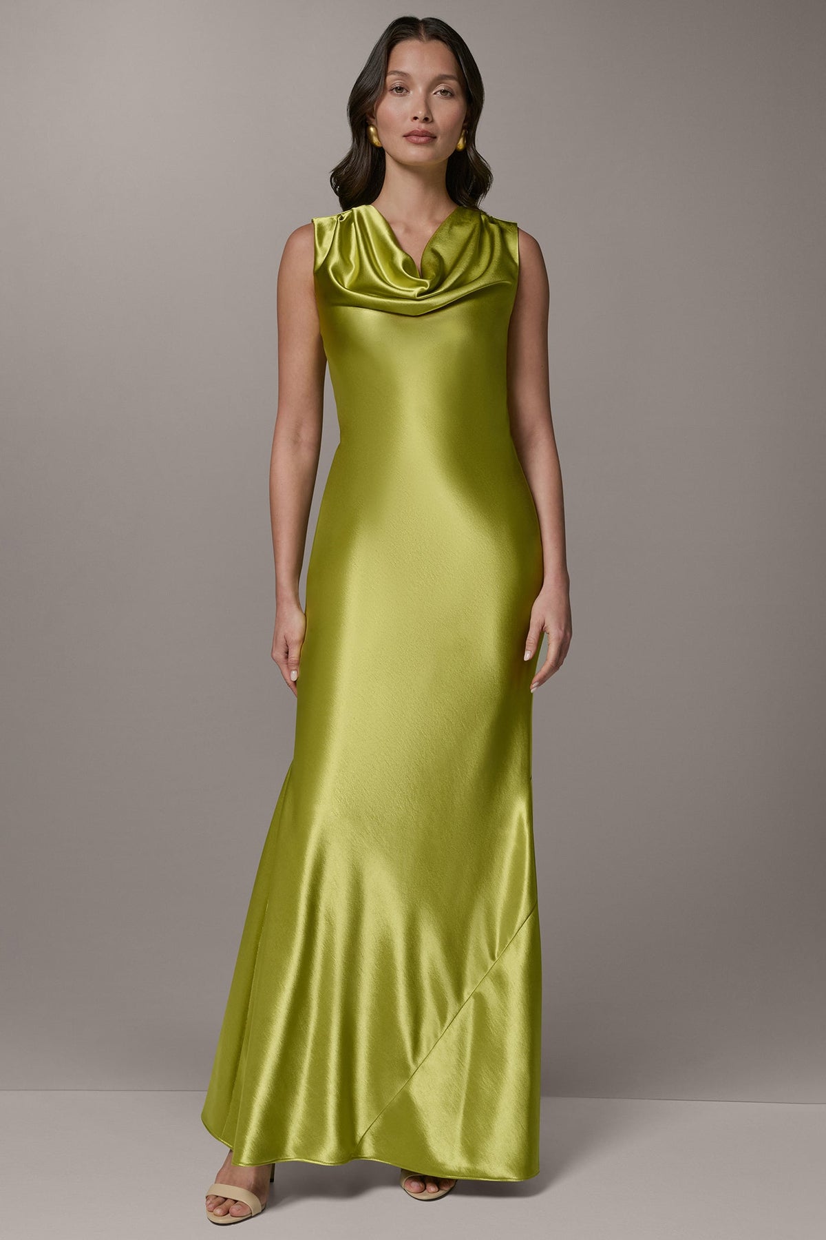 SLEEVELESS COWL-NECK GOWN