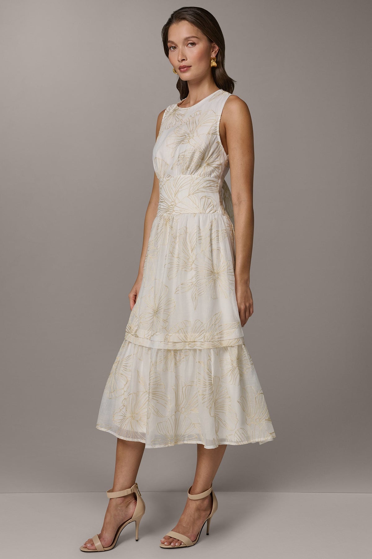 SLEEVELESS CUTOUT MIDI A-LINE DRESS