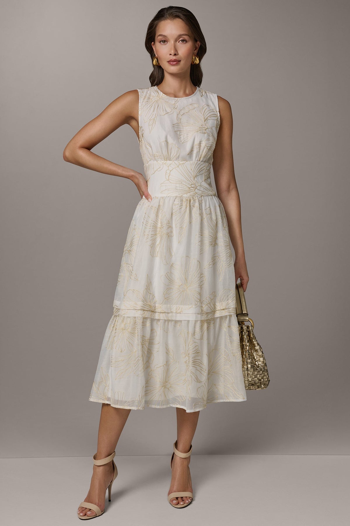 SLEEVELESS CUTOUT MIDI A-LINE DRESS