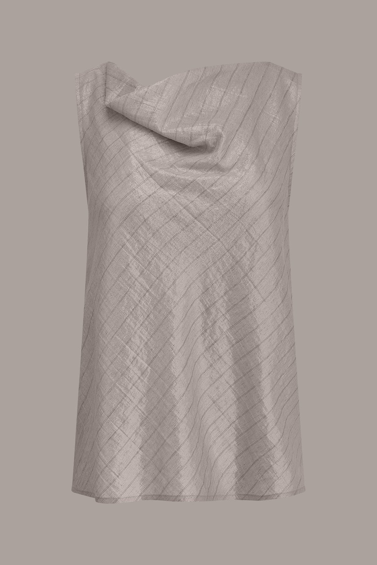 SLEEVELESS METALLIC PINSTRIPE TOP