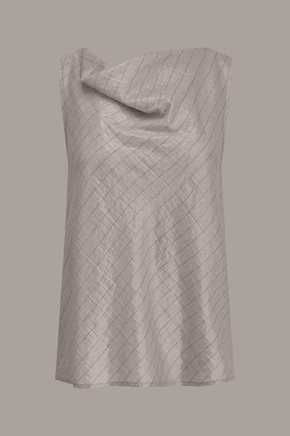 SLEEVELESS METALLIC PINSTRIPE TOP