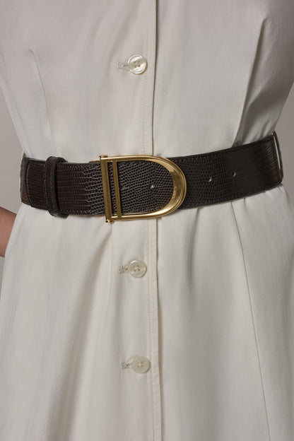 PUFF SLEEVE MIDI SHIRT DRESS