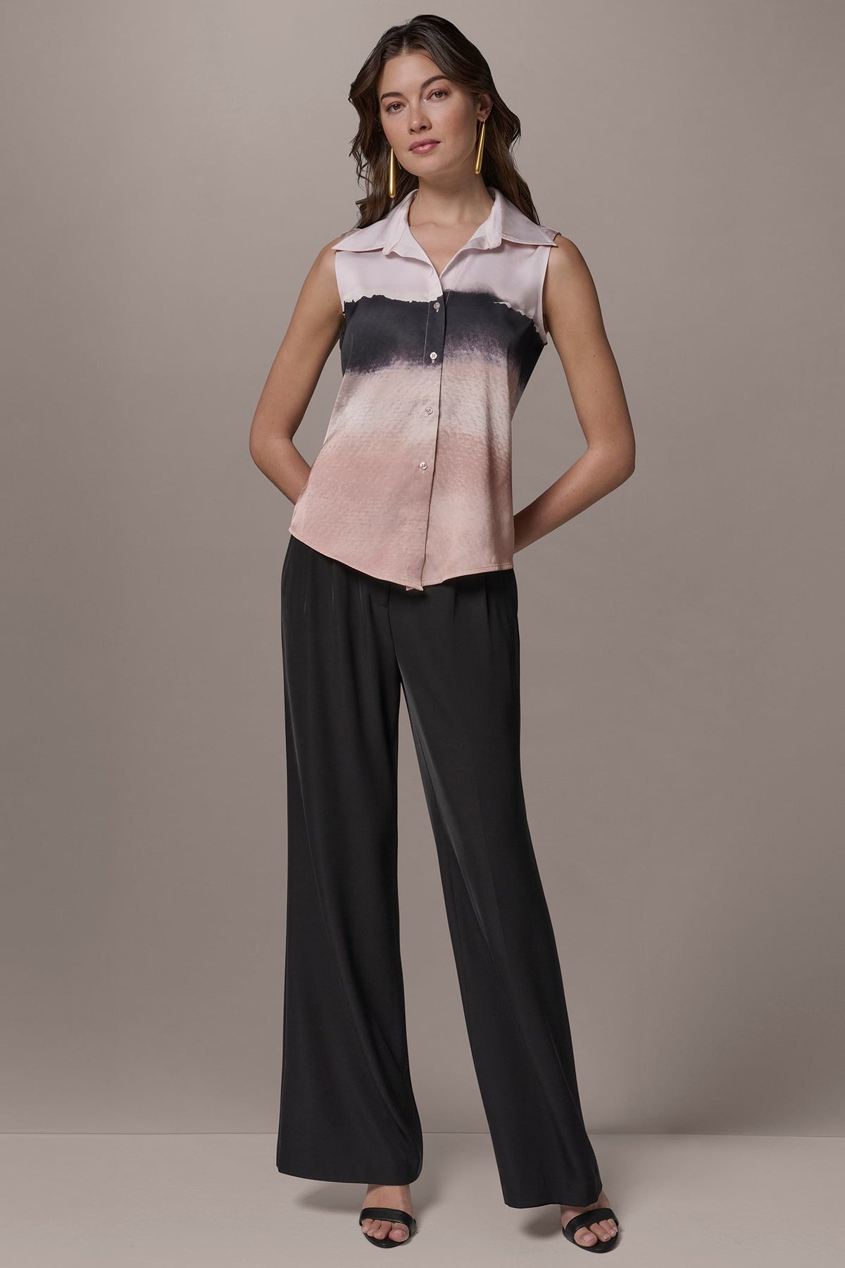 SLEEVELESS HIGH-LOW BLOUSE