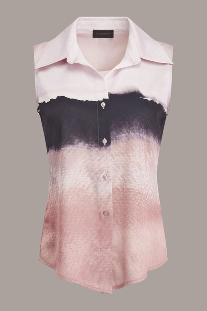 SLEEVELESS HIGH-LOW BLOUSE