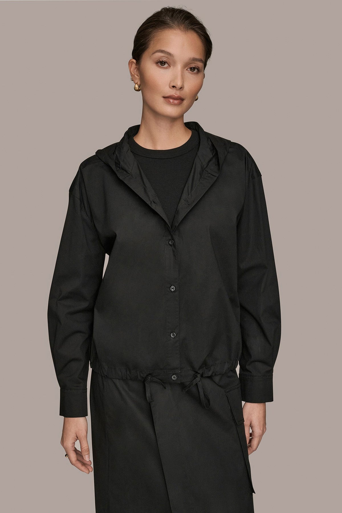 HOODED BUTTON-DOWN SHIRT