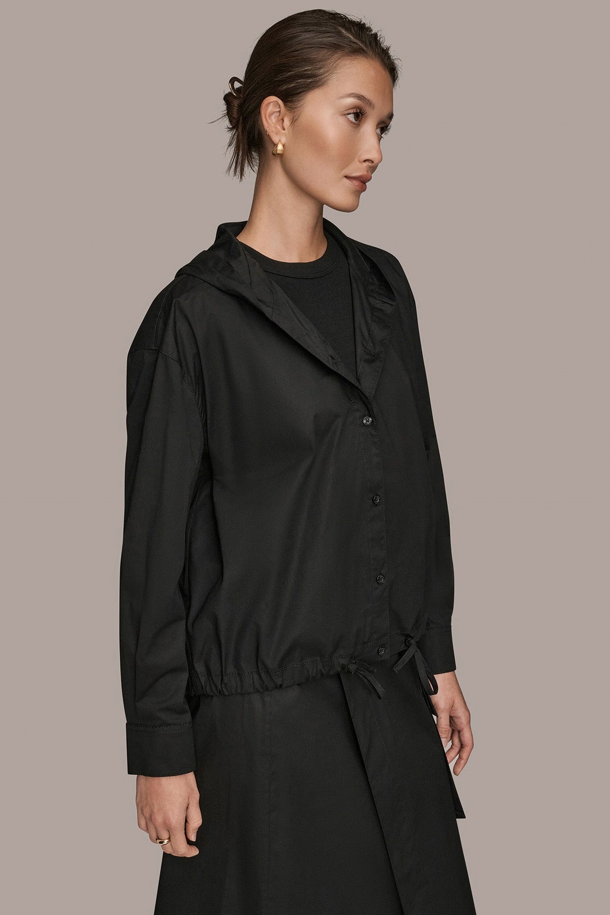 HOODED BUTTON-DOWN SHIRT