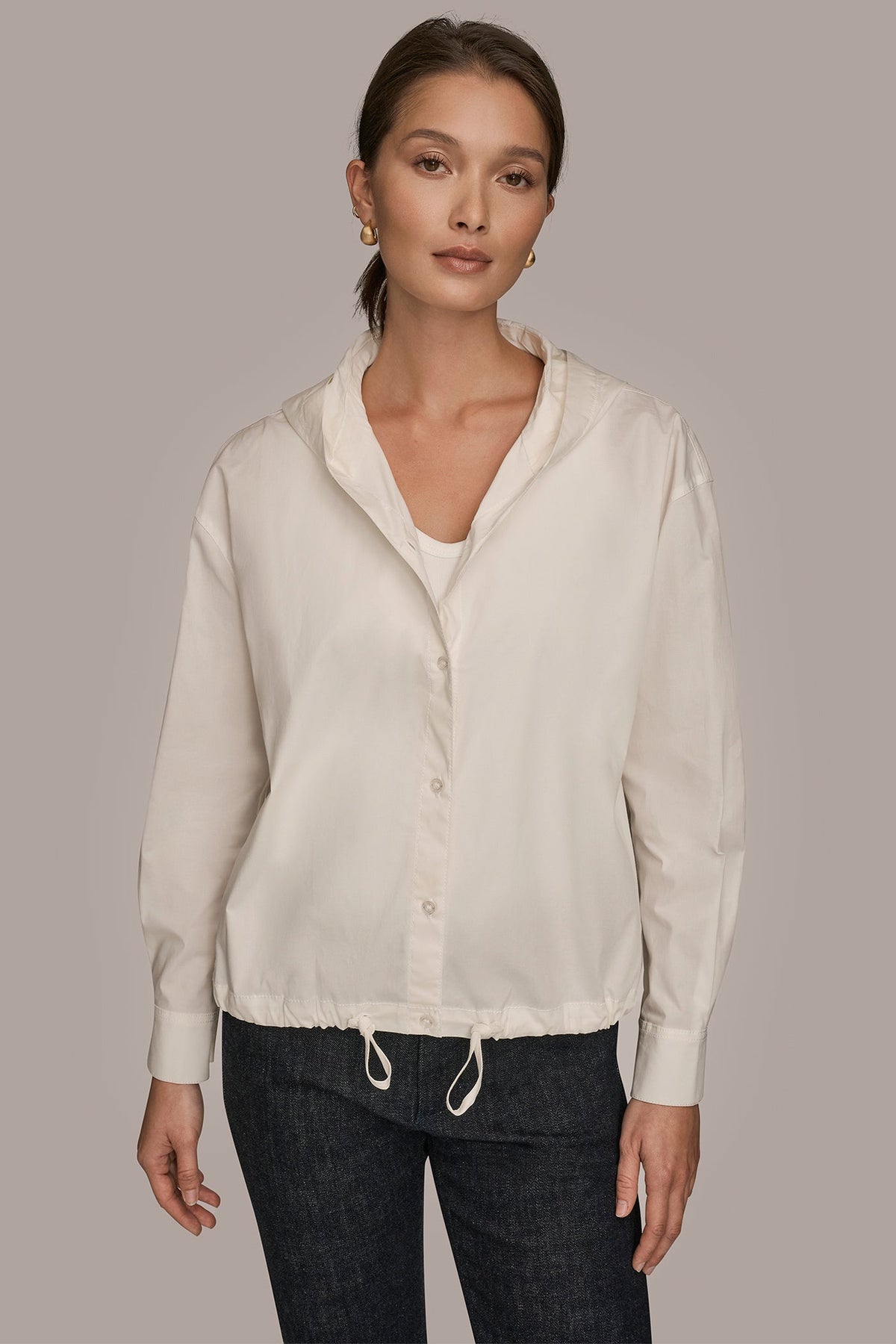 HOODED BUTTON-DOWN SHIRT