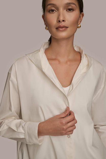 HOODED BUTTON-DOWN SHIRT